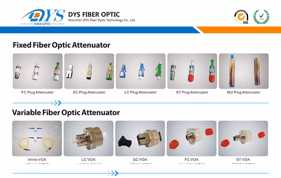 Atenuador de fibra óptica variable tipo adaptador FC, atenuador óptico ajustable mecánico hembra a hembra